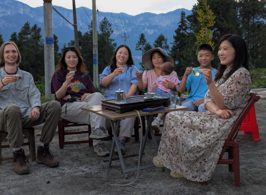The tea ceremony at dusk